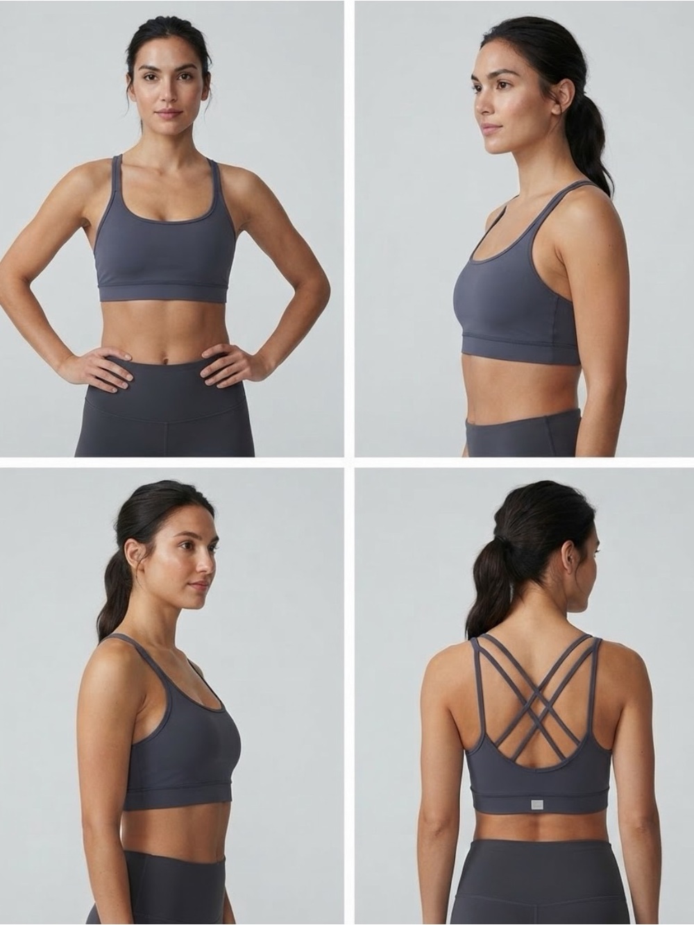 Vuori Mindset Slate Blue Strappy Crossback Sports Bra Size M